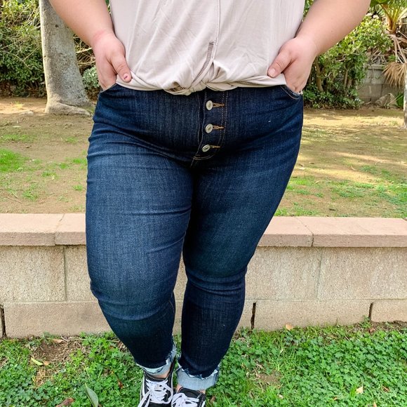 Sara Dark Wash High Rise Skinny Jeans - Picture 6 of 8